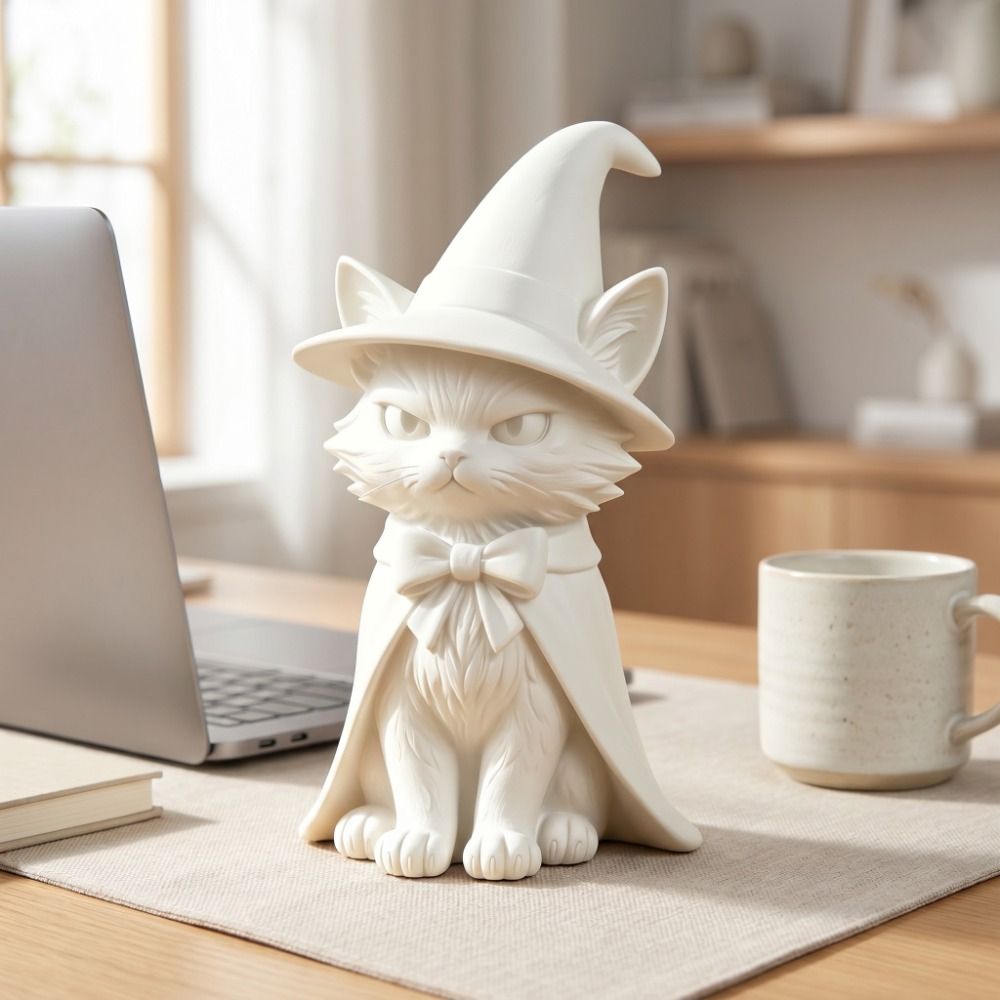 تمثال قطة ساحرة بتصميم داكن جد - مراجعة 3D Printing Mockup وسعره