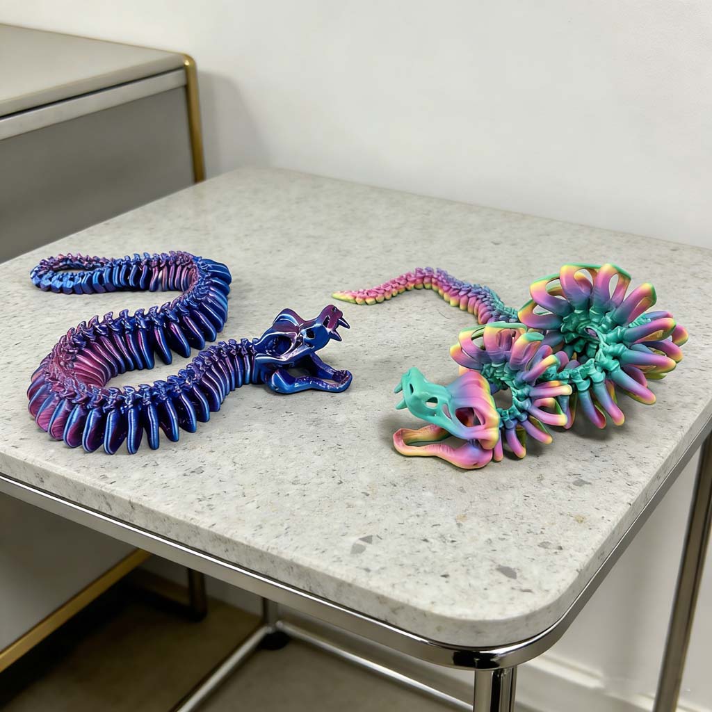 تمثال ثعبان مطبوع بتقنية ثلاثي - مراجعة 3D Printing Mockup وسعره
