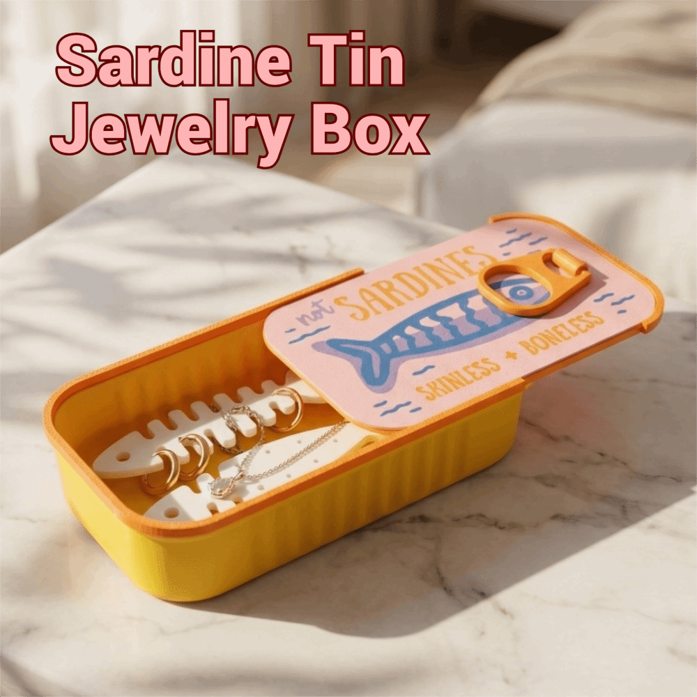 صندوق مجوهرات على شكل علبة سرد - مراجعة 3D Printing Jewellery وسعره